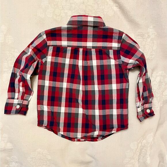 Baby GAP Button-up Shirt Boy's 2T | Red White Blue Check Classic - Picture 3 of 5
